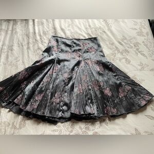 Rampage Y2K Silver Pink Floral Jacquard Mini Skirt 6 Bratz Fairycore Feminine